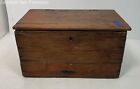 Antique Rustic Wooden Storage Crate Box Rectangle Shape With Cast Iron Handles