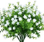 New Listing4 Pack Artificial Flowers Fake Outdoor UV Resistant Faux Plants Greenery Shrubs