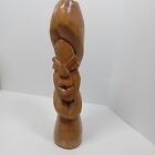 Large Wood Tiki Statue Hand Carved Totem Figure Table Shelf Decor