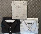 Lot of 3 Travis Mathew Men's Golf Shirts Size Medium Black Gray Button Polo Tee