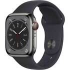 New ListingApple Watch Series 8 45mm (Cellular) Stainless Steel Graphite Midnight Band-Good