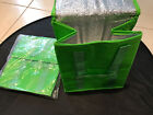 Qty 2 NEW INSULATED REUSABLE GROCERY BAG GREEN Thermal Zipper Shopping Tote