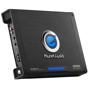 Planet Audio AC3000.1D 3000 W Class D Car Amplifier - 1 Ohm Stable, MOSFET Power