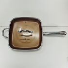 Copper Chef 12” Square Diamond Non-Stick Fry Frying Pan w/ Glass Lid Induction