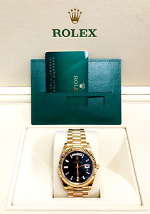 Rolex Day-Date Yellow Gold Black Onyx Dial 228238