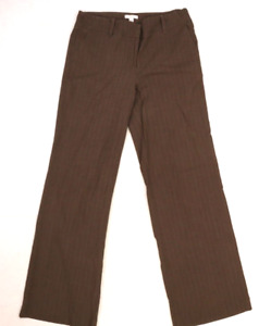 New York & Company Womens Light Brown Pinstripe Stretch Slacks Size 10 Tall