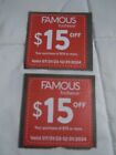 2 FAMOUS FOOTWARE COUPONS-SHOES