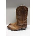 HH Brown men's embroidered shaft leather Western cowboy boots 12M