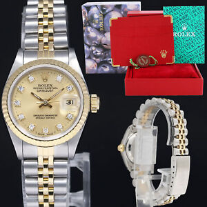 MINT Ladies Rolex DateJust 26mm 69173 Two Tone Diamond Gold Jubilee Watch