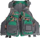Fly Fishing Vest Pack for Men and Women Adjustable Outdoor Backpack Safety Green