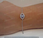 Evil Eye Chain Bracelet 2.00Ct Blue Tanzanite & Diamonds In 925 Sterling Silver