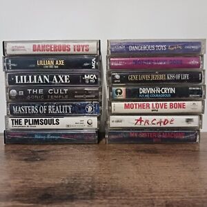 New Listing80s + 90s Rock Cassette Tape Lot (14) UNTESTED - Mother Love Bone, Lillian Axe +
