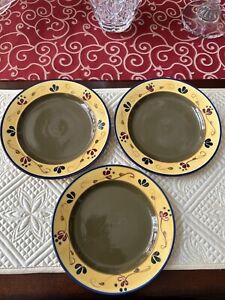 Home & Garden Party Welcome Home Set Of (3) 8” Stoneware Salad/Dessert Plates