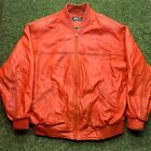Pelle Pelle Leather Jacket XL Orange Brown Rope Stitching Thick Bomber Rare READ