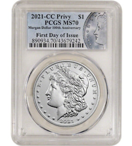 2021-CC Morgan Dollar 100th Anniversary PCGS MS70 First Day of Issue