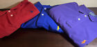Ralph Lauren Lot 3 Men's Blue Red Purple Short  Sleeve Mesh Cotton Polo Shirt L