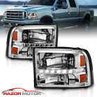 1999-2004 Chrome Headlight for Ford F250/F350 Superduty Excursion [LED DRL] (For: 2002 Ford F-250 Super Duty Lariat 7.3L)