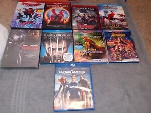 New ListingLot Of 9 Marvel Blu-ray's And DVD's Great Condition