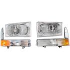 Headlight Kit For 99-04 Ford F-250 Super Duty Left and Right With Corner Lights (For: 2002 Ford F-350 Super Duty Lariat 7.3L)