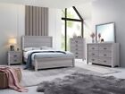 Contemporary Rustic Style 6Pc Full Size Gray Finish Wooden Panel Bedroom Set