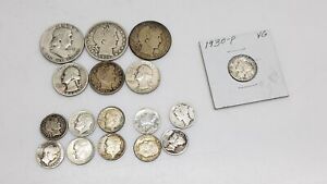 New Listing84 Grams Silver US Coins - Half Dollars/Quarters/Dimes