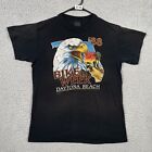 Vintage 80s 3D Emblem Eagle Biker Daytona Bike Week Graphic T-shirt Medium