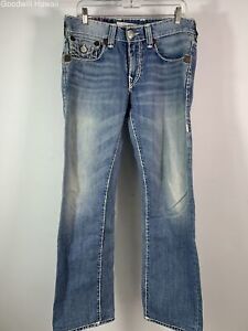TRUE RELIGION BRAND JEANS Blue/Ricky Super T Button Cotton Jeans Men - Size S
