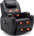 Korser Recliner Chair, Rocking Chair with Massage and Heat, 360° Swivel Recliner
