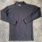 Under Armour Cold Gear Shirt Mens Large Black Mock Neck Compression Thermal Top