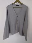 Shirin Guild 100% Mercerised Cotton Draped Cardigan Grey Long Sleeve Relaxed Fit