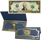 22k Gold Layered Uncirculated Two Dollar Bill - Special Edition Collectible