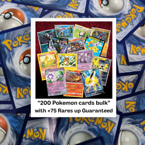 Pokémon Bulk Lot: 200 Cards! 75 + Rares, Holos. Ultra Rares guaranteed!