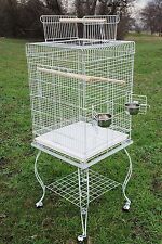 Large 57-Inch Open Square Play-Top Parrot Bird Cage Rolling Stand Parakeets