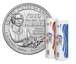 2022 P&D Nina Otero-Warren American Women Quarter Mint Box 2 Roll Set 22WRG