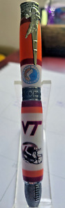 Virginia Tech Hokies Football Ballpoint Pen Handmade Acrylic And Chrome Detail