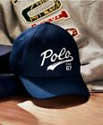 POLO Ralph Lauren 67 Logo Baseball Hat Ball Cap Adjustable Snap Strap Navy NWT