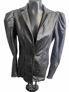 Faux Leather Blazer Jacket women's Black Large