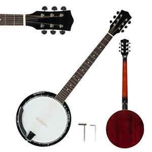 New 6 String Banjo Full Size with Closed Back 24 Brackets Head and Maple Neck US