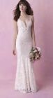 Allure Romance Style 3163 Size 6 Ivory Lace Sheath Sweetheart Wedding Dress