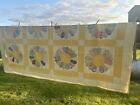 New ListingAntique QUALITY Hand Stitched Quilt Full Size Dresden Spring Yellow