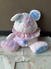 Vintage Fisher Price Puffalump Teddy Bear Dog Striped Pink Blue White Rattle