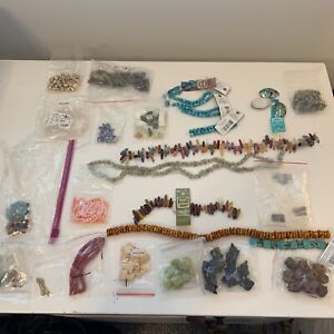 Lot Of BEADS 25 Bags Jewelry Making Supplies Gems Mixed Glass Acrylic Metal 1
