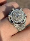 Men's Large Solid 925 Silver 5ct King Crown Simulated Diamond Pinky RING HIP-HOP