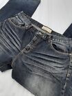 Ecko Unltd Jeans Mens 38 x 30 Bootcut Dark Wash Denim No. 727 Whisker Distress