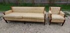 Vintage MCM Yellow Couch and Matching Chair Excellent Condition