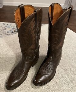Lucchese Lonestar Calf Mens Cowboy Boots US Sz 9 D M1023R4 MADE IN THE USA