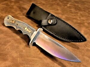 Hibben Tundra EDC Bushcraft Knife 420HC Blade w/Leather Belt Sheath GH5110