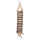 Naturals Rope Ladder Bird Toy, Wood Stairs Climbing Attachment for Bird Cage