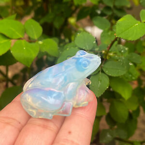 New Listing1PC Natural Crystal Mineral Specimen Opal Hand-Carved Exquisite Frog Healing