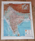 1937 VINTAGE MAP OF BRITISH INDIA / PAKISTAN NEPAL BANGLADESH HIMALAYA